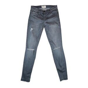 Current Elliott Women's Distressed Skinny Jeans Size 24 Gray Mid-Rise Denim Pant